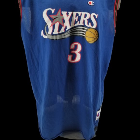 Vintage Champion Philadelphia Sixers ALLEN IVERSON NBA Basketball Jersey Men 48 - Picture 10 of 10